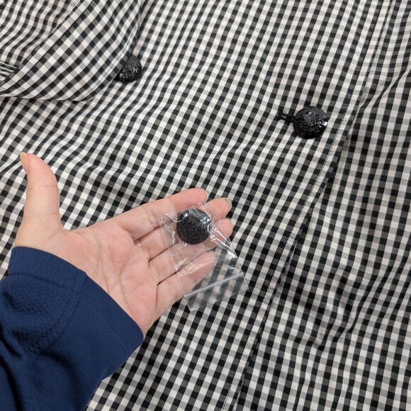 EUC! Lauren Ralph Lauren Gingham Twill Trench Coat SZ 14 - Picture 5 of 10